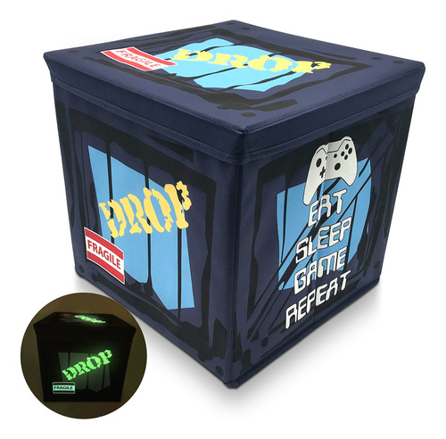 Gamers Loot Drop Storage Glowing Box 14&#39;&#39; X 14&...