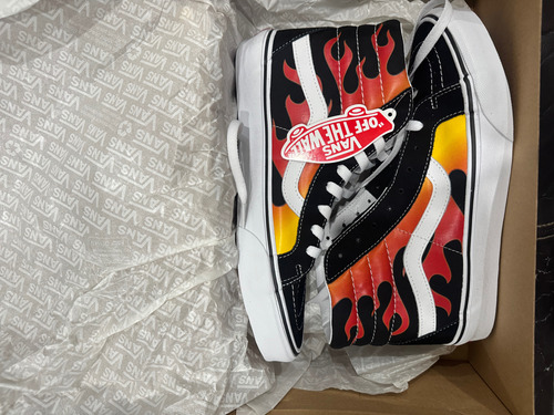 Tenis Vans Nuevos Flamas De Bota 26.5 Mx
