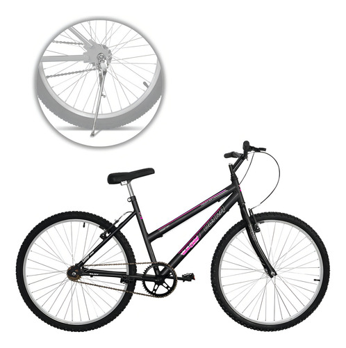 Bicicleta Aro 26 Feminina Masculina Com Freios V-brake Cor Preto
