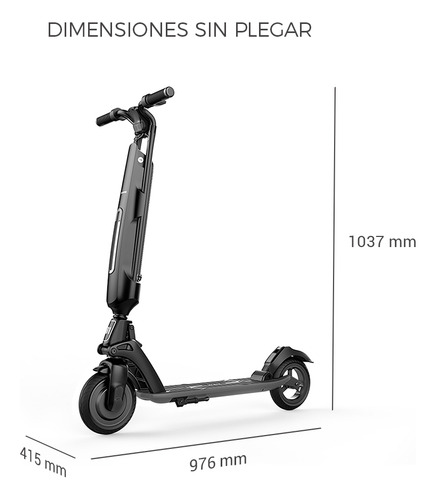 Imagen 7 de 10 de Monopatin Electrico Scooter Auton.30km Usb Negro U1