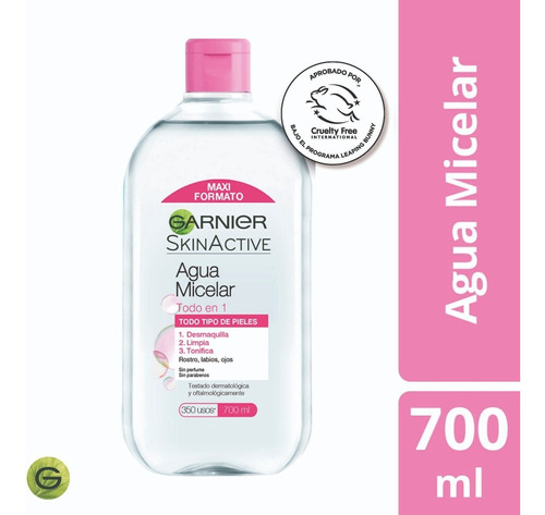 Agua Micelar Garnier Skin Active desmaquillante todo tipo de piel 700ml