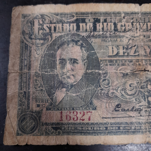 Cédula Bônus 10.000 Reis Rio Grande Do Sul Getúlio Vargas