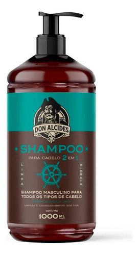  Shampoo Para Cabelo 2 Em 1 Calico Jack 1000ml Don Alcides