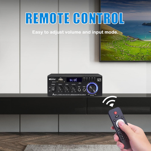 Amplificador Woopker Ak45 Pro Home Audio Estéreo Bluetooth 5