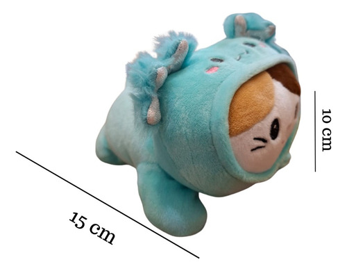 Peluche Smoochy Pals Mini Animales Disfrazados Cute 15cm Ajolote Turquesa