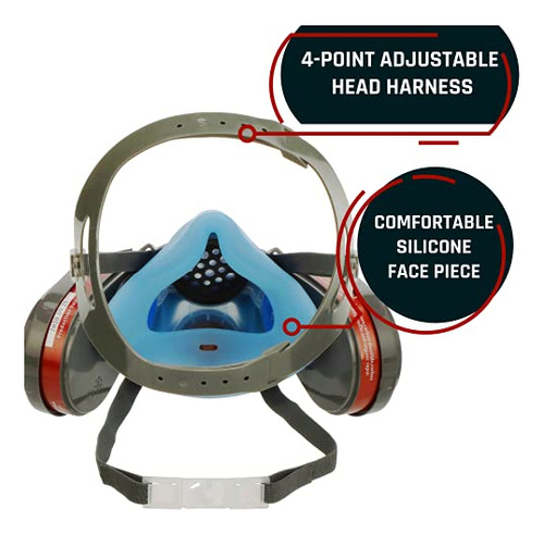 T-61 Half Face Respirator - Double Activated Charcoal A...