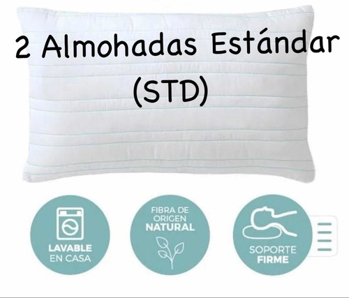 Paq. 2 Almohadas Vialifresh Std Antiácaros /algodón /cierre