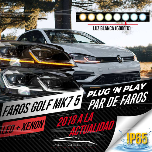 Faros Led Vw Golf 7 Mk7.5 Tipo R Xenon Drl Plug N Play 2018-