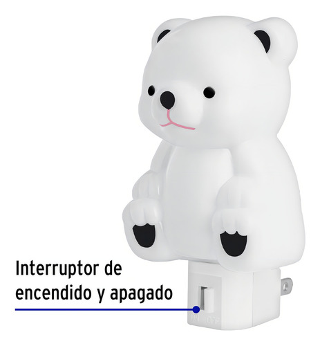 Luz De Noche Con Lámpara E12, Oso, Volteck 46288