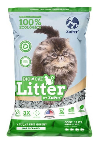 Biocat Litter Sustrato Ecologico Gatos 15lt/5,5kg. Np