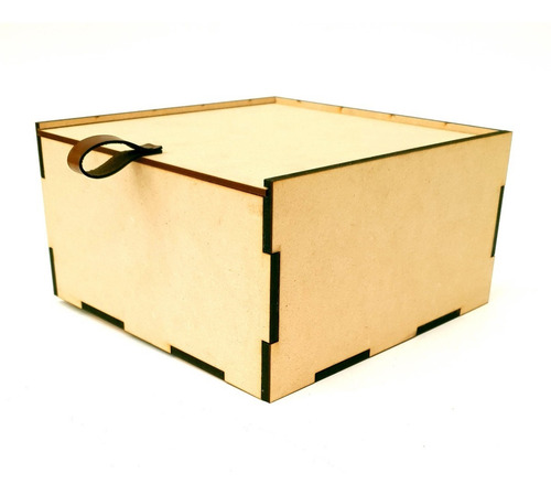 Caja Con Tapa Deslizable 20x20x10 Cm En Mdf Personalizada
