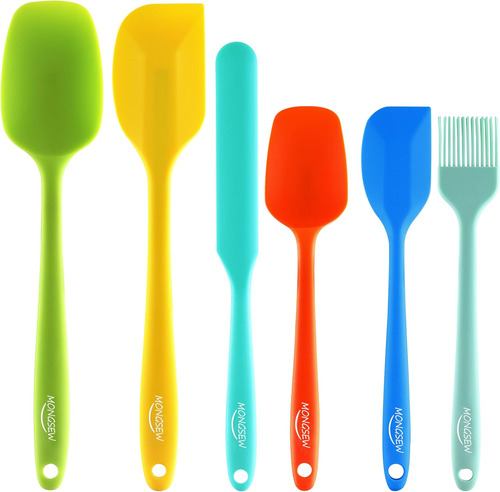 Juego De 6 Espátulas Silicona Coloridas, Resistentes Al Calo