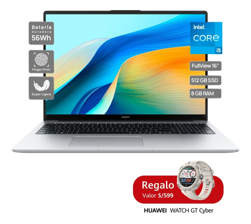 Laptop Huawei Matebook D16 2024 I5 12va Gen Serie H 8+512gb