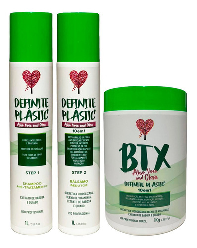 Kit Alisamento Térmico Definite Plastic + Btxx Aloe Vera 3x1