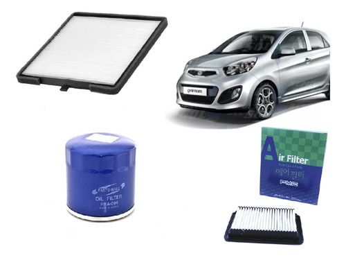 Kit Filtro Para Kia Morning 1.0 2012 2016 Aire Aceite Polen