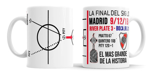 Taza De Cerámica River Relato Gol Copa Libertadores 2018