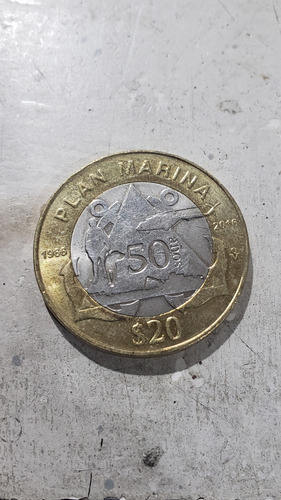 Moneda Conmemorativa Plan Marina  20 Pesos