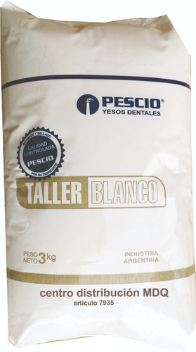 Mecanico Dental Yeso Pescio  Blanco Taller 3 Kg. 