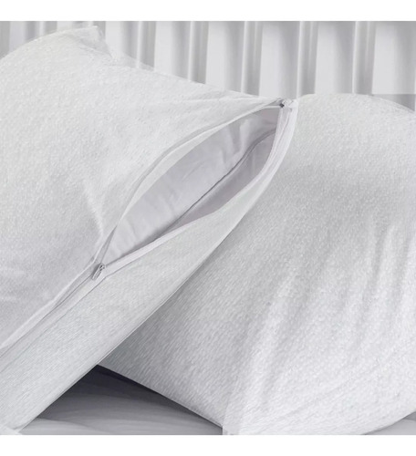2 Pack Protector De Almohada Repelente Estándar Anti Ácaros Blanco Impermeable