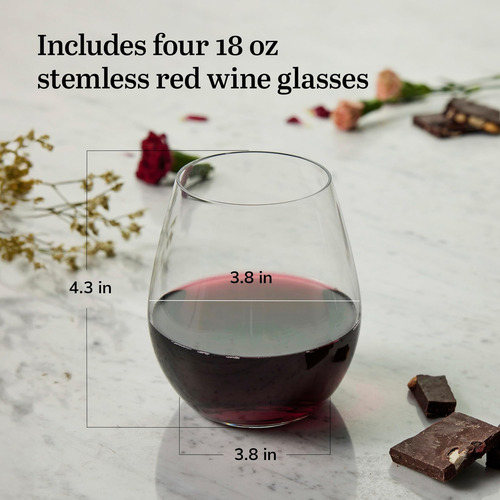 Juego De 4 Copas De Vino Tinto Libbey Signature, Elegantes C