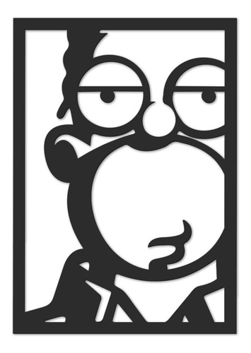 Imagen 3 de 5 de Cuadro Homero Simpson - Calado En Fibrofacil Negro