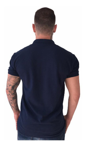 Imagem 2 de 2 de Camisa Polo Piquet Lobo Masculina Pm002 Marinho