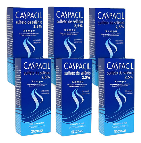 Caspacil Anticaspa 100ml - Kit 6 Unidades - Caspa Seborréia
