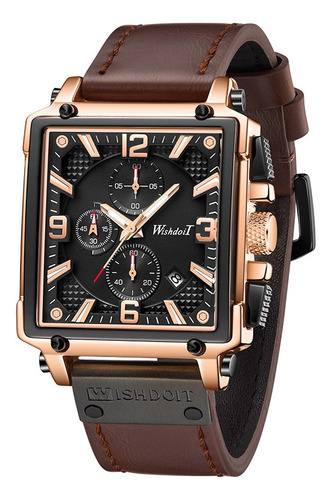 Reloj Wishdoit Impermeable Con Correa Cuero Para Hombre )