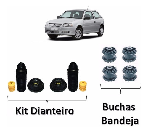 Kit Amortecedor Dianteiro E Buchas Bandeja Gol G3 G4