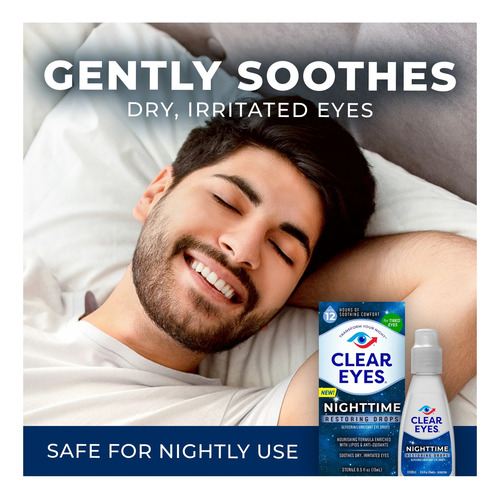 Clear Eyes Gotas Nocturnas Para Aliviar El Ojo Seco 15 Ml