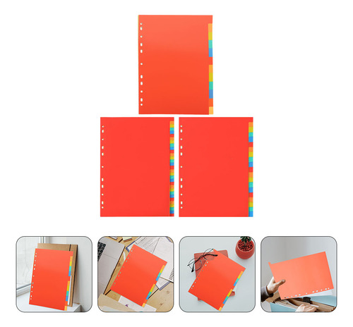 Cuaderno Separador De Archivos De Tarjetas De Colores, 3 Jue