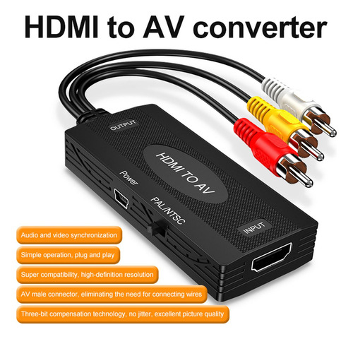 L Convertidor Rca Compatible Con Hdmi / A Rca, 3rca A Av.