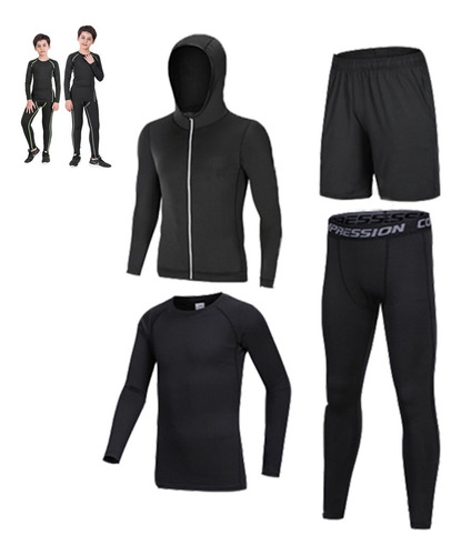 Pack De 4 Camisas, Pantalones, Leggings Deportivos De Fútbol