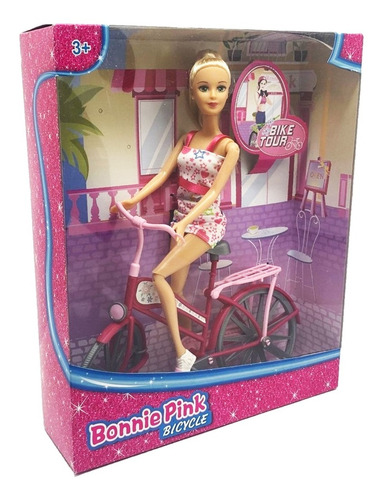 Imagen 3 de 6 de Muñeca Bicicleta Bonnie Pink Articulada Toy Cod B111 Bigshop
