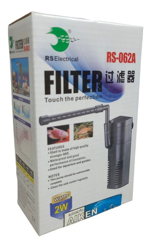 Filtro Interno Rs Electrical  Rs 062a 300 L/h Acuario Aiken