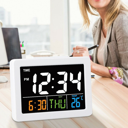 Reloj Despertador Electrónico De Escritorio Lcd Con Pantalla