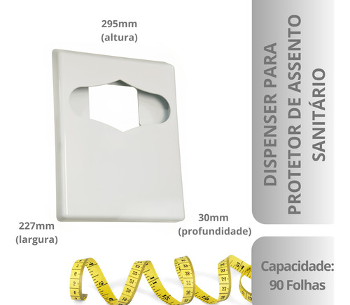 Dispenser Clássico Para Protetor De Assento Sanitário