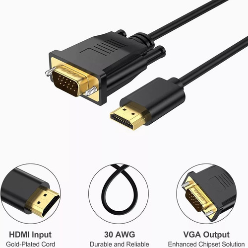Adaptador Hdmi Macho A Vga Macho Cable Hdmi A Vga Adaptador