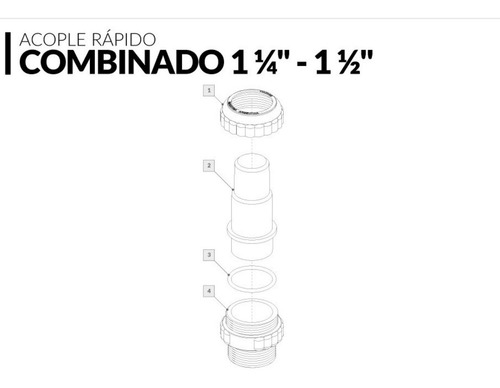Imagen 3 de 10 de Acople Adaptador Conector Vulcano Recto Liso Combinado Caño