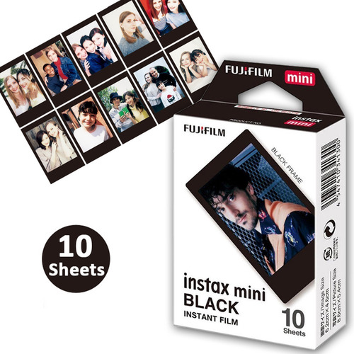 10 Fotos Fujifilm Instax Película Instantánea Marco Negro Mi