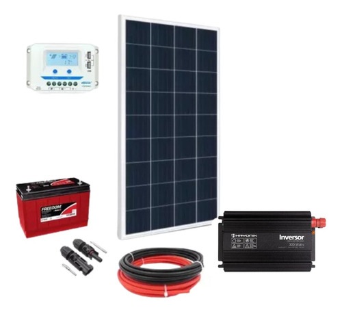 Kit Energia Solar Off Grid 155w Inversor 110v Bateria 115ah