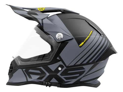 Casco Para Moto Axs-racing Certificacion Dot Gris-amarillo Axs Pro L : 59 – 60 Cm