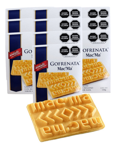 Gofrenata Galleta 12 Cajas De 150g C/u Rellena Nata Mac Ma