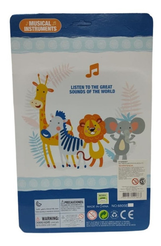 Set X 6 Instrumentos Infantil Orquesta Musical Animales 537