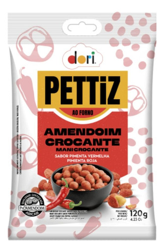 Amendoim Pettiz Pimenta Vermelha Assado Dori Crocante 