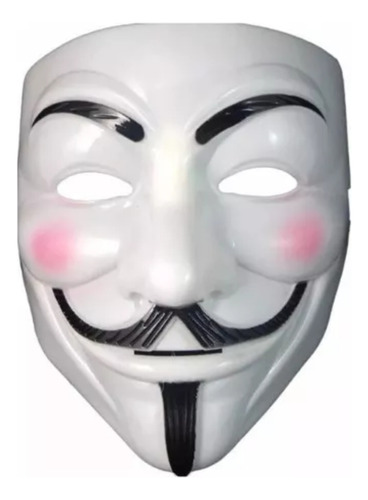 Mascara V Hacker Anonymous Cor Branco