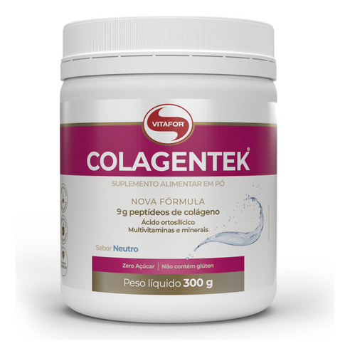 Colagentek Colágeno Hidrolisado 300g - Sabores - Vitafor Sabor Neutro