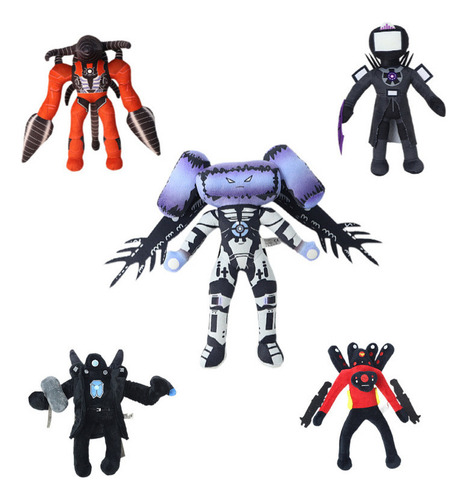 Novo 5 Peças De Brinquedo De Pelúcia Skibidi Toilet Plush