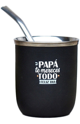 Mate De Acero Clásico Doble Capa Día Del Padre Papá Hombre