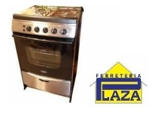 Cocina A Gas Acero Inoxidable 4 Hornallas Grill Luz Rotel